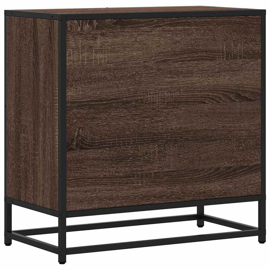 Bedside Cabinet 60X31X60 Cm Engineered Wood And Metal