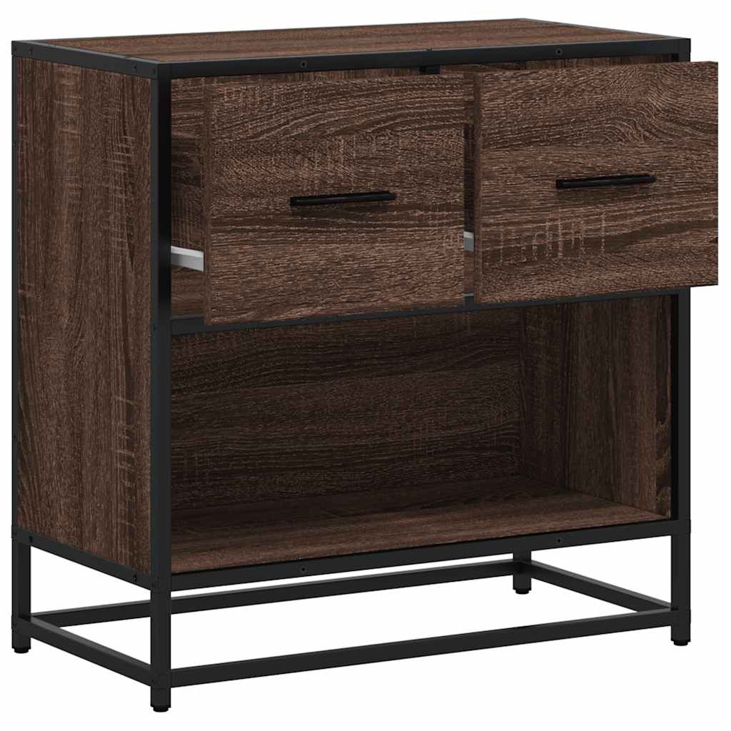Bedside Cabinet 60X31X60 Cm Engineered Wood And Metal