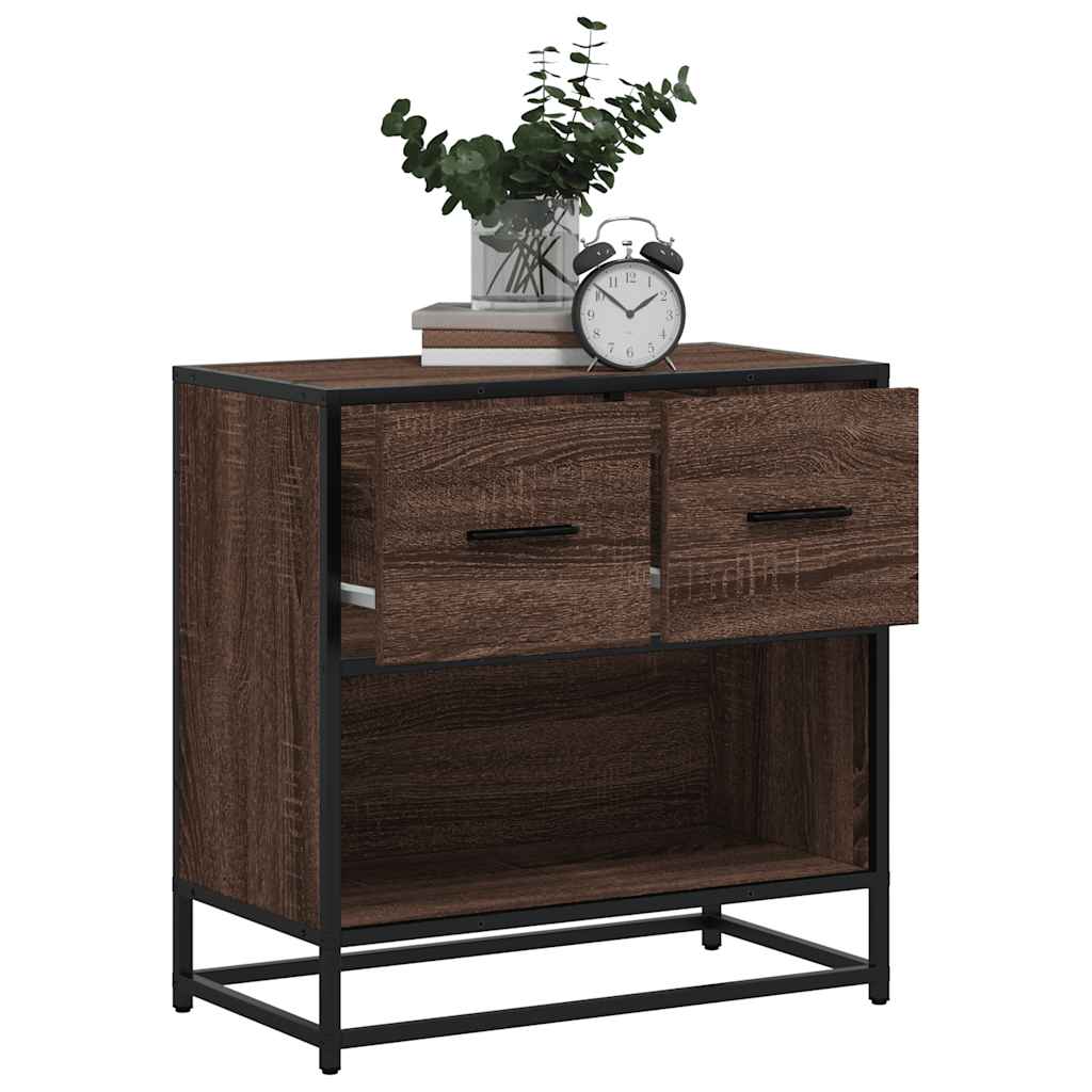 Bedside Cabinet 60X31X60 Cm Engineered Wood And Metal