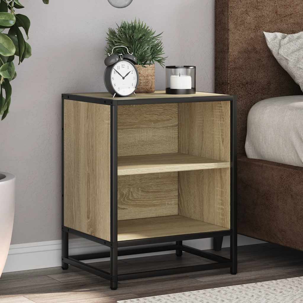 Bedside Cabinets 2 Pcs 40X31X50 Cm Engineered Wood And Metal
