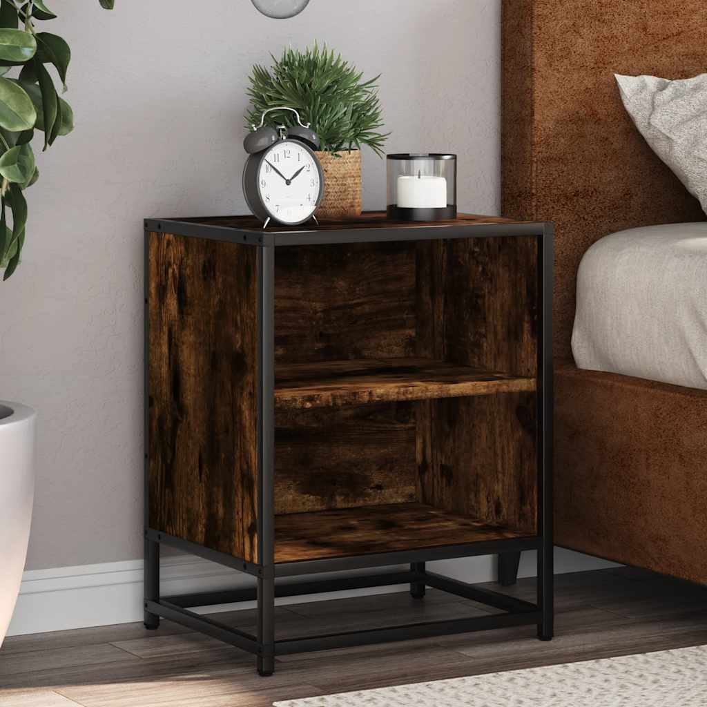 Bedside Cabinets 2 Pcs 40X31X50 Cm Engineered Wood And Metal