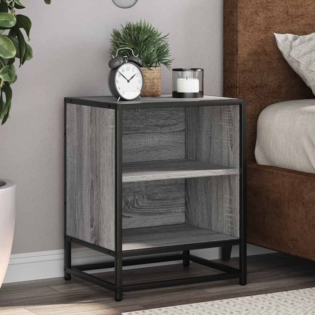 Bedside Cabinets 2 Pcs 40X31X50 Cm Engineered Wood And Metal