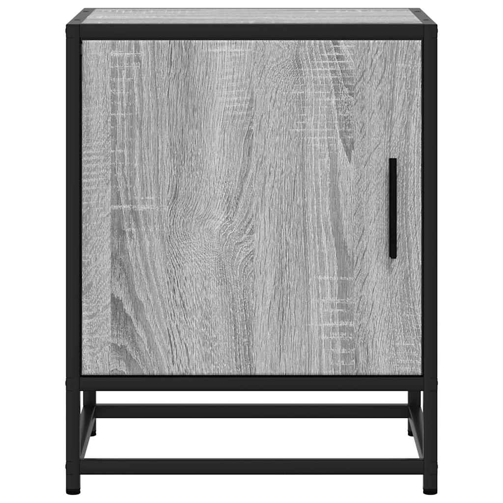 Bedside Cabinet 40X31X50 Cm Engineered Wood And Metal