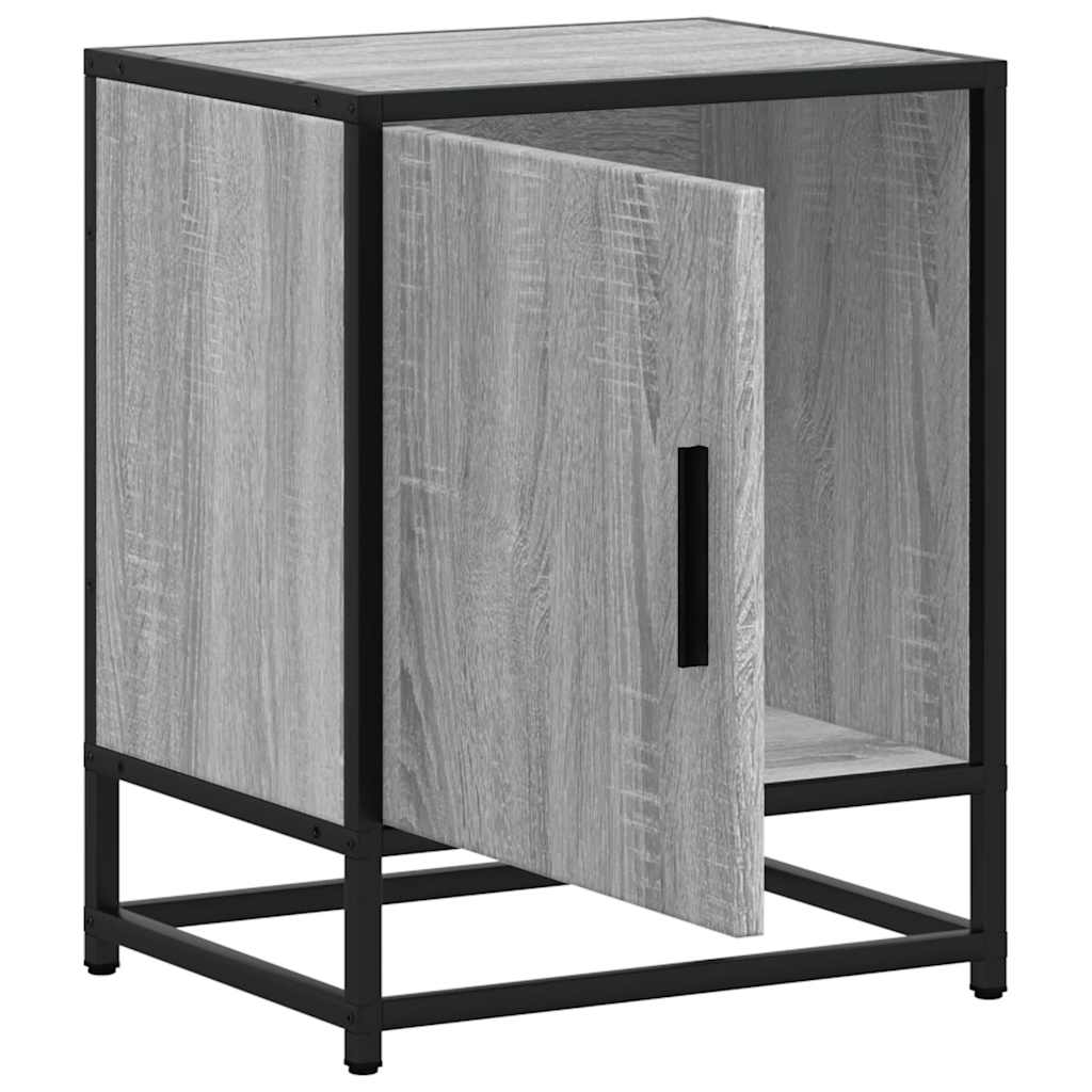 Bedside Cabinet 40X31X50 Cm Engineered Wood And Metal