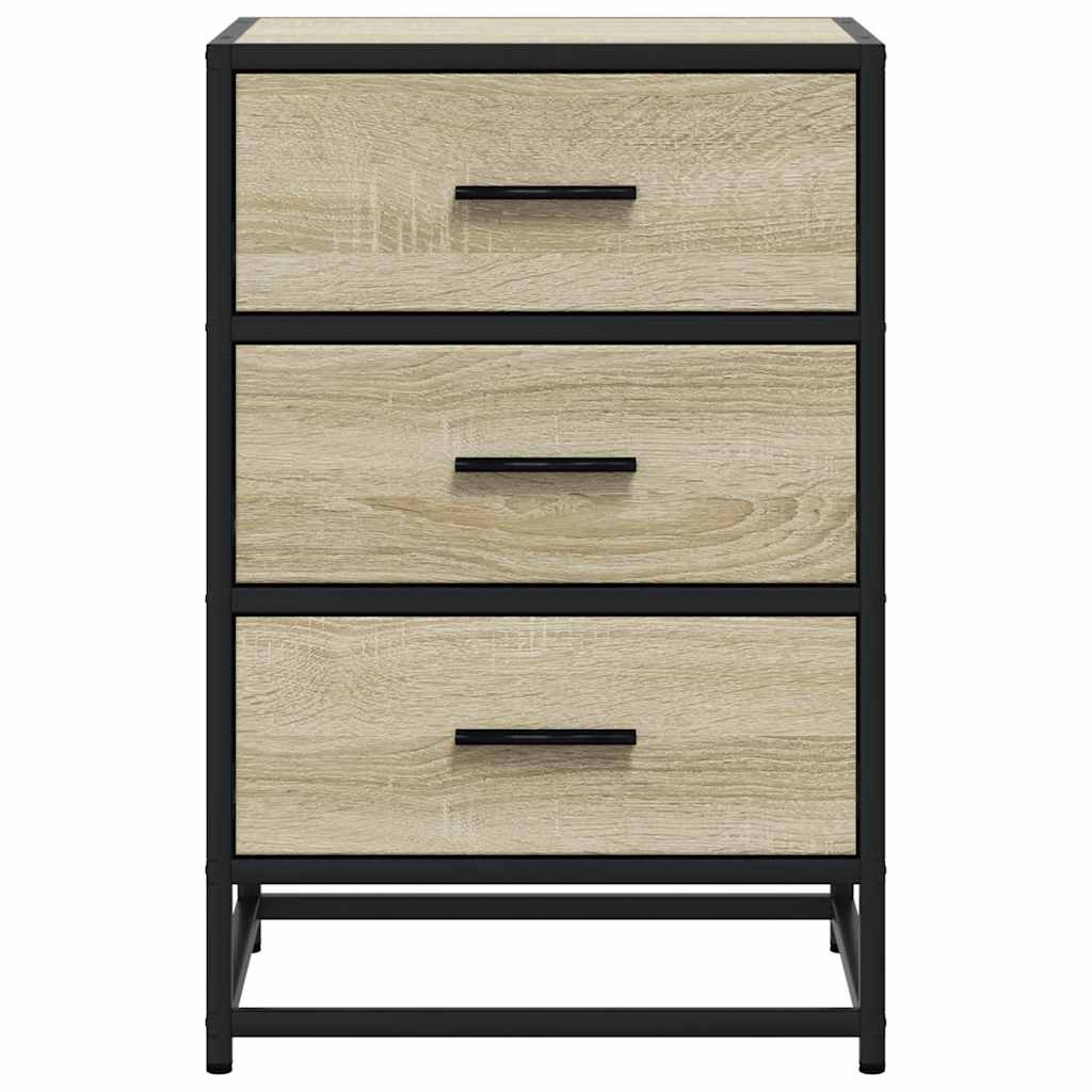 Bedside Cabinet 40X34.5X60 Cm Engineered Wood And Metal