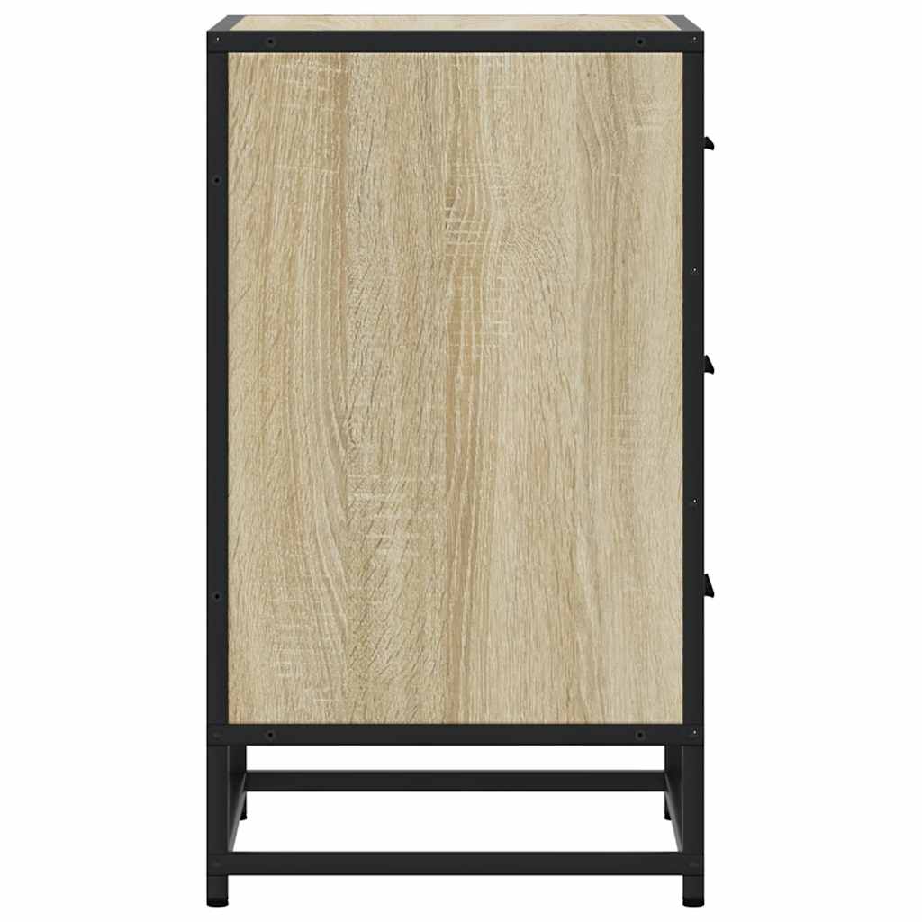 Bedside Cabinet 40X34.5X60 Cm Engineered Wood And Metal