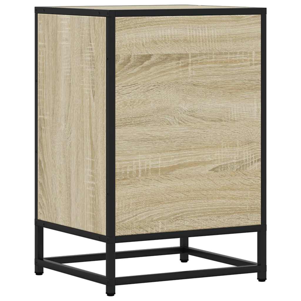 Bedside Cabinet 40X34.5X60 Cm Engineered Wood And Metal