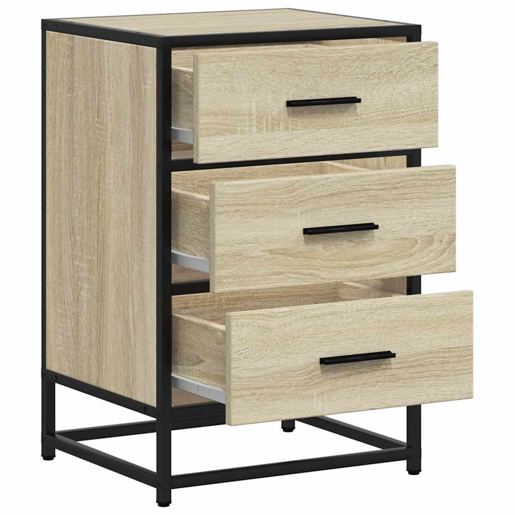 Bedside Cabinet 40X34.5X60 Cm Engineered Wood And Metal
