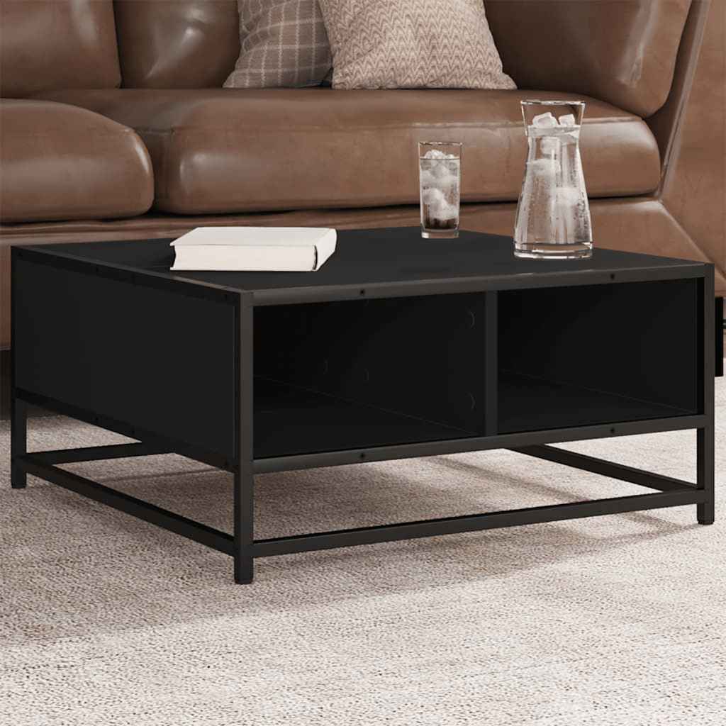 Coffee Table Brown Oak Engineered Wood And Metal