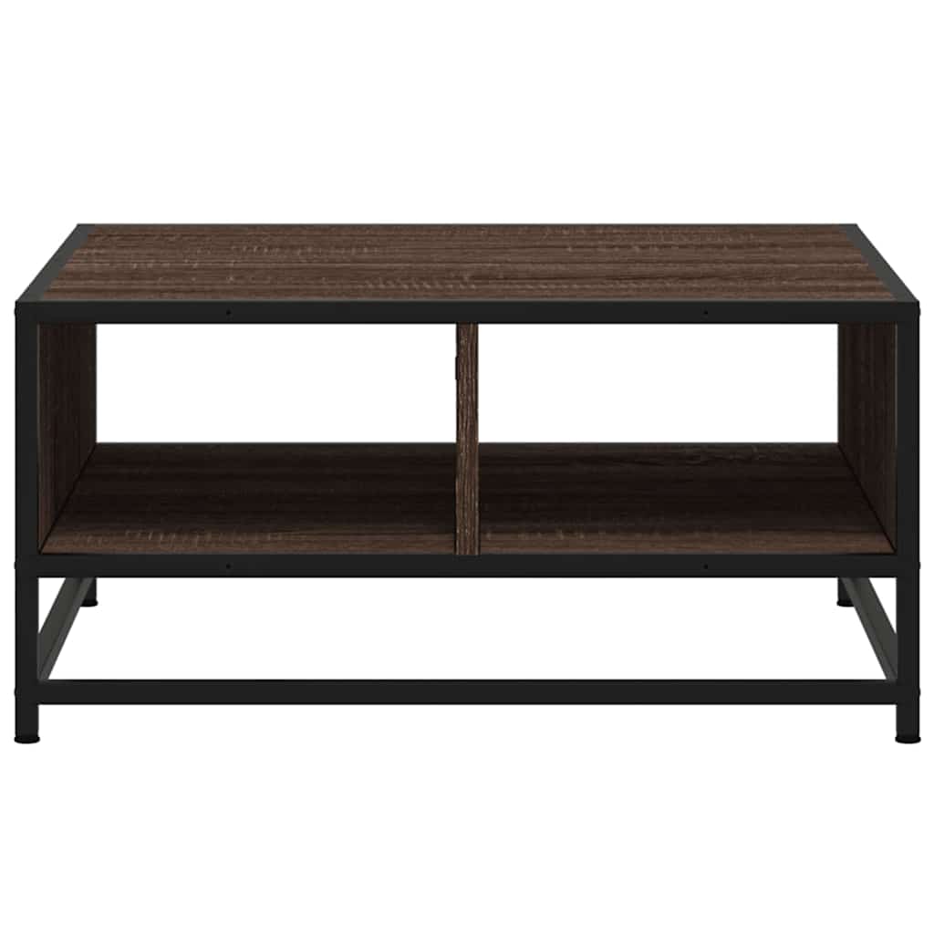 Coffee Table Brown Oak Engineered Wood And Metal