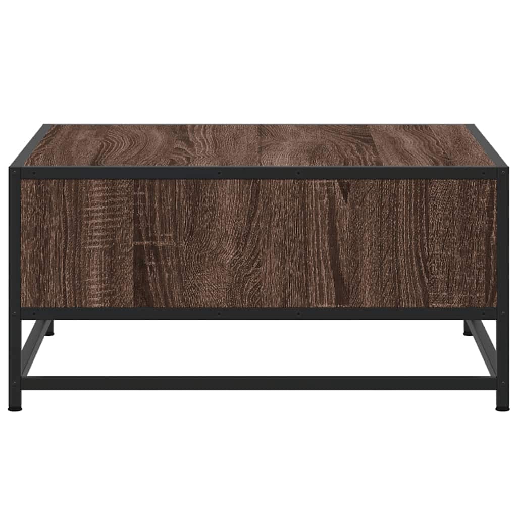 Coffee Table Brown Oak Engineered Wood And Metal
