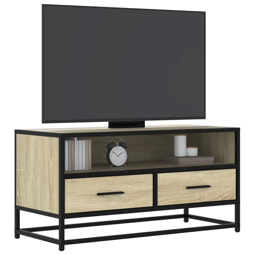 Tv Cabinet 80X34.5X40 Cm Engineered Wood And Metal