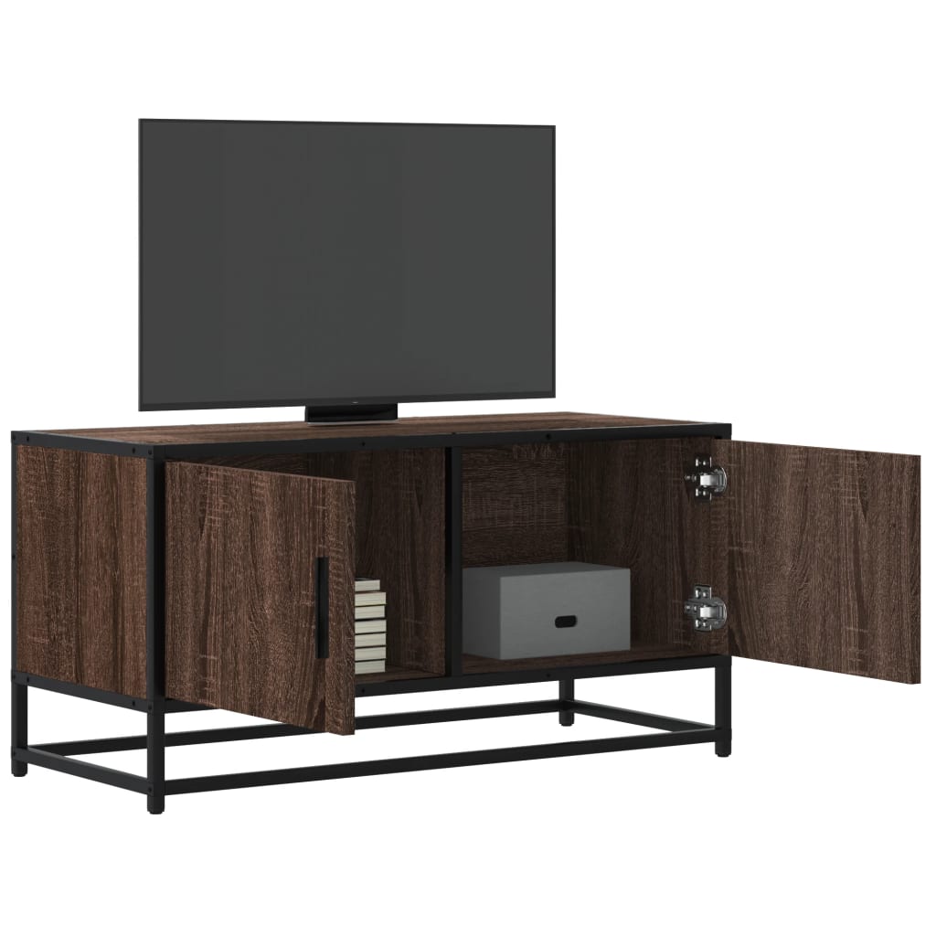 Tv Cabinet 80X34.5X40 Cm Engineered Wood And Metal