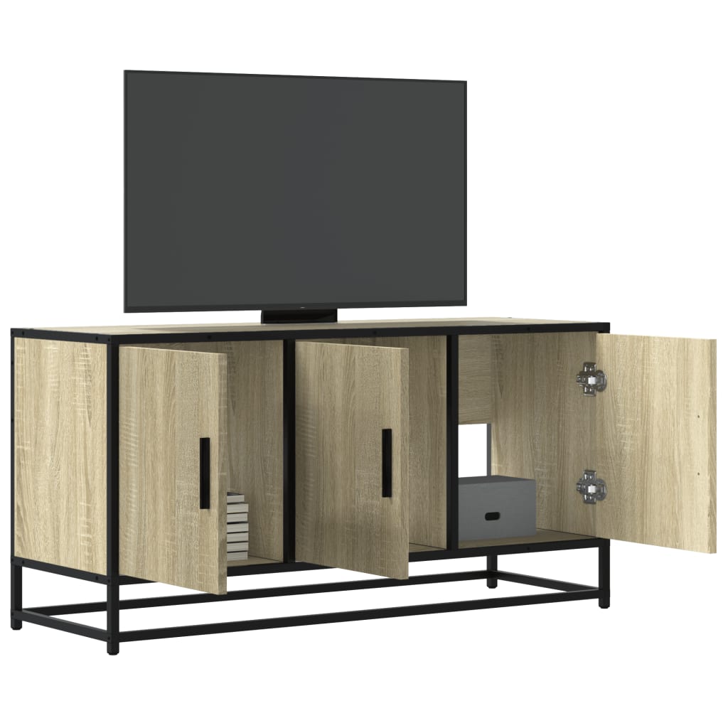 Tv Cabinet 100X35X50 Cm Engineered Wood And Metal