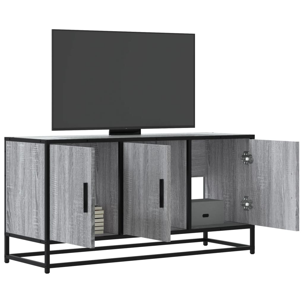 Tv Cabinet 100X35X50 Cm Engineered Wood And Metal