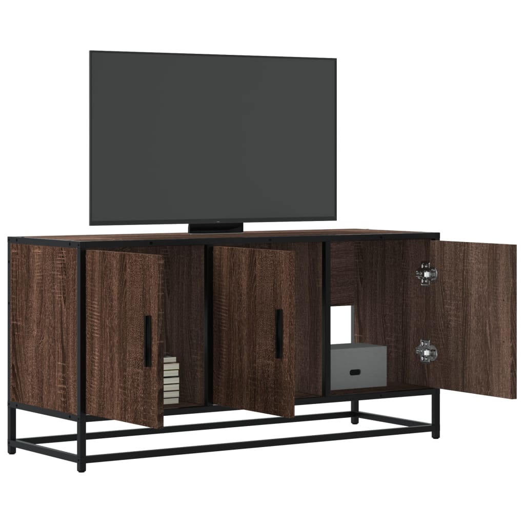 Tv Cabinet 100X35X50 Cm Engineered Wood And Metal