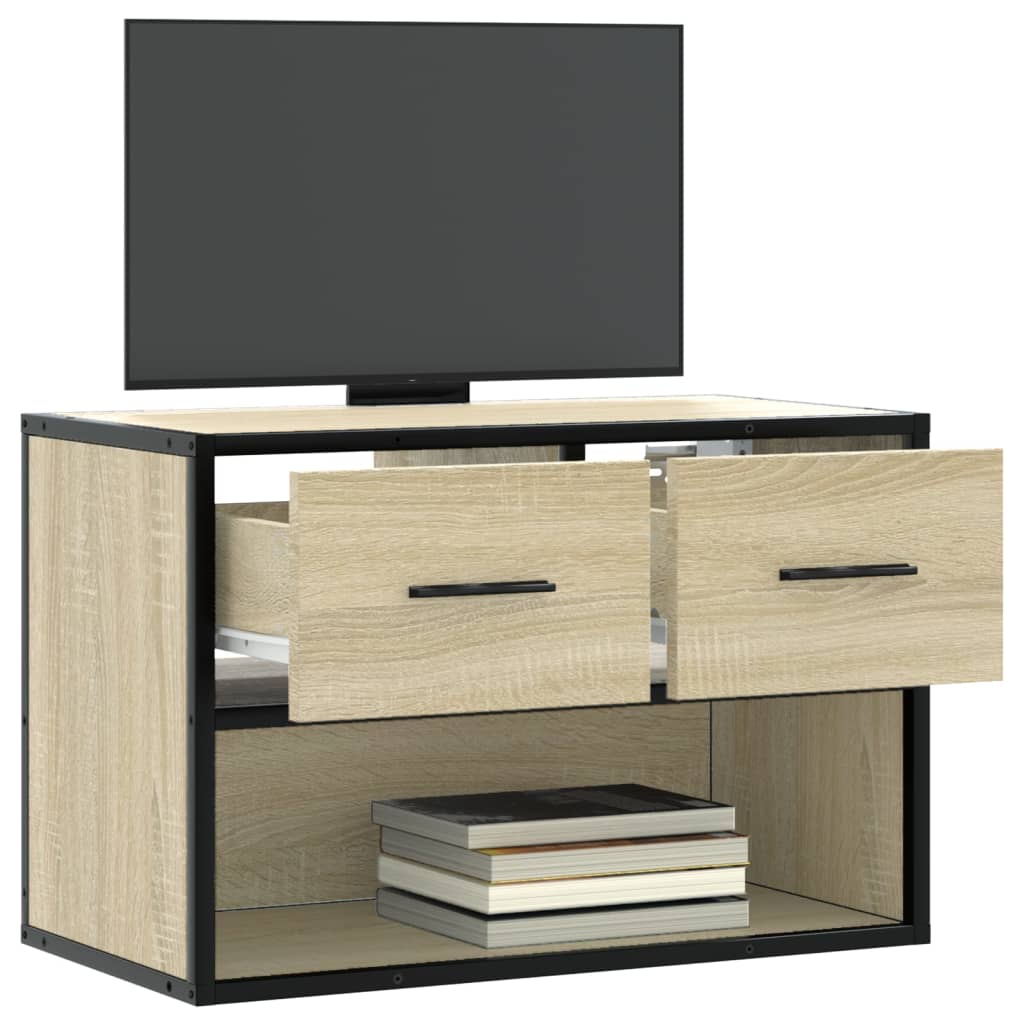 Tv Cabinet 60X31X39.5 Cm Engineered Wood And Metal