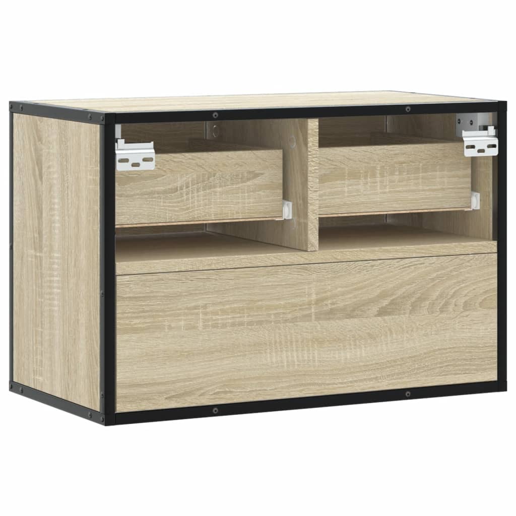 Tv Cabinet 60X31X39.5 Cm Engineered Wood And Metal