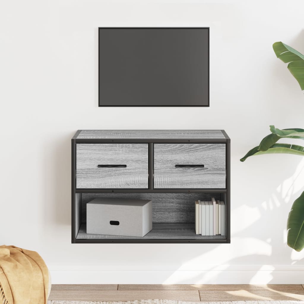 Tv Cabinet 60X31X39.5 Cm Engineered Wood And Metal