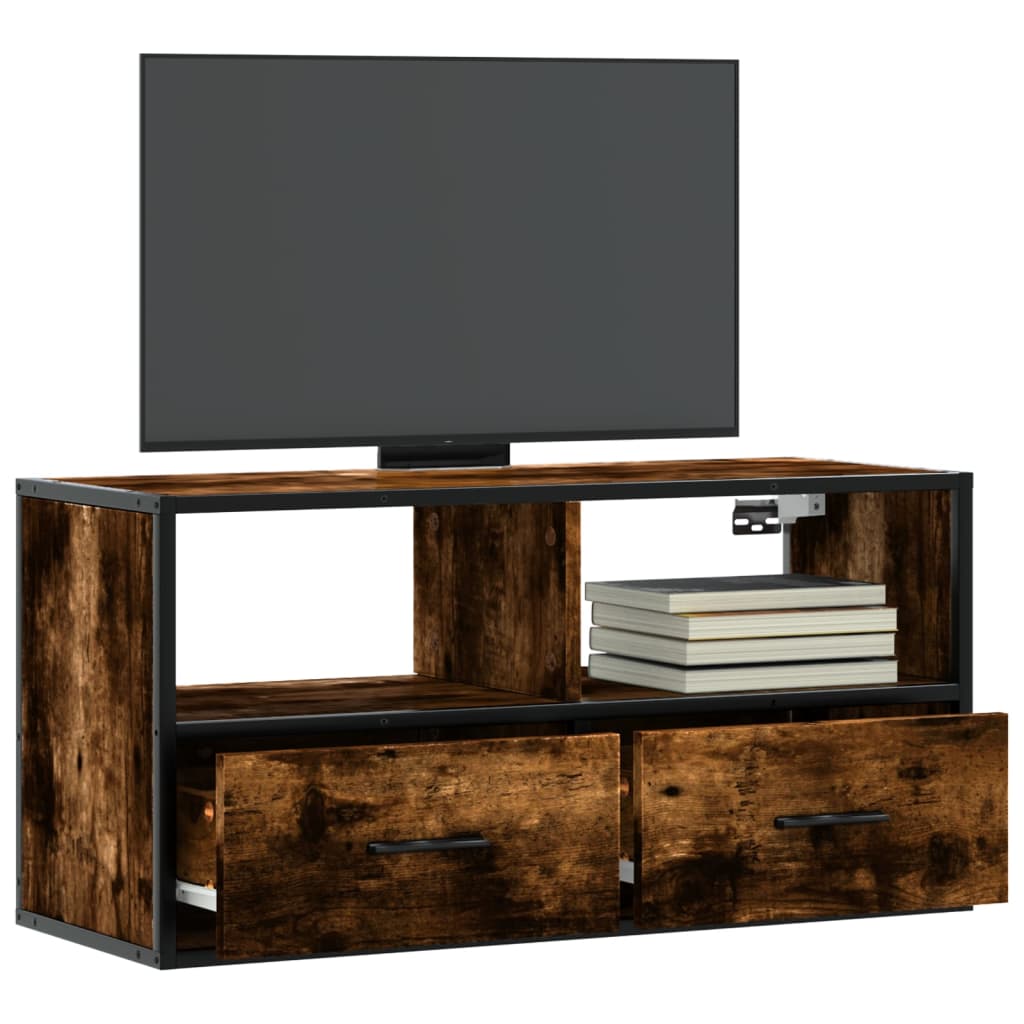 Tv Cabinet 60X31X39.5 Cm Engineered Wood And Metal