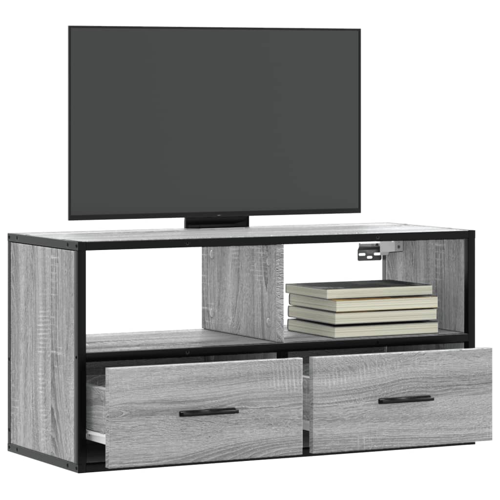 Tv Cabinet 60X31X39.5 Cm Engineered Wood And Metal