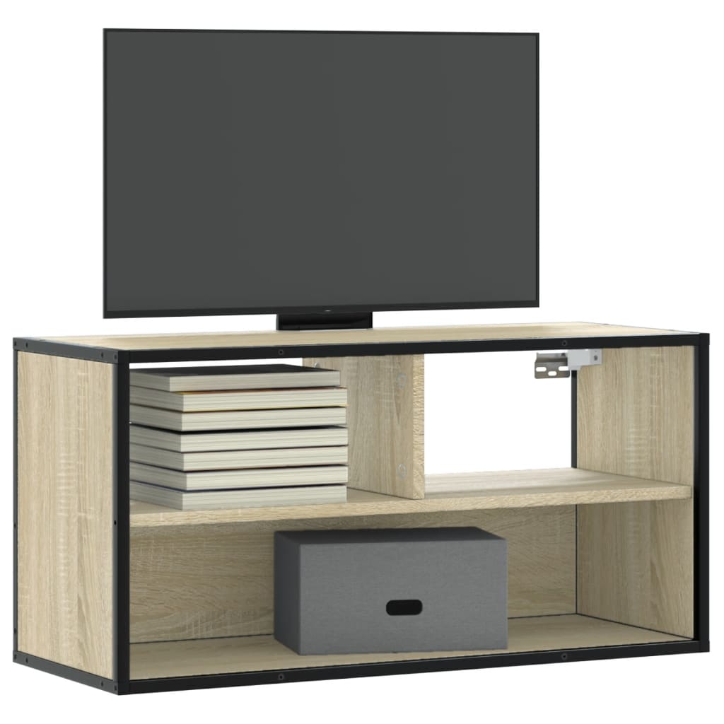 Tv Cabinet 100X31X39.5 Cm Engineered Wood And Metal