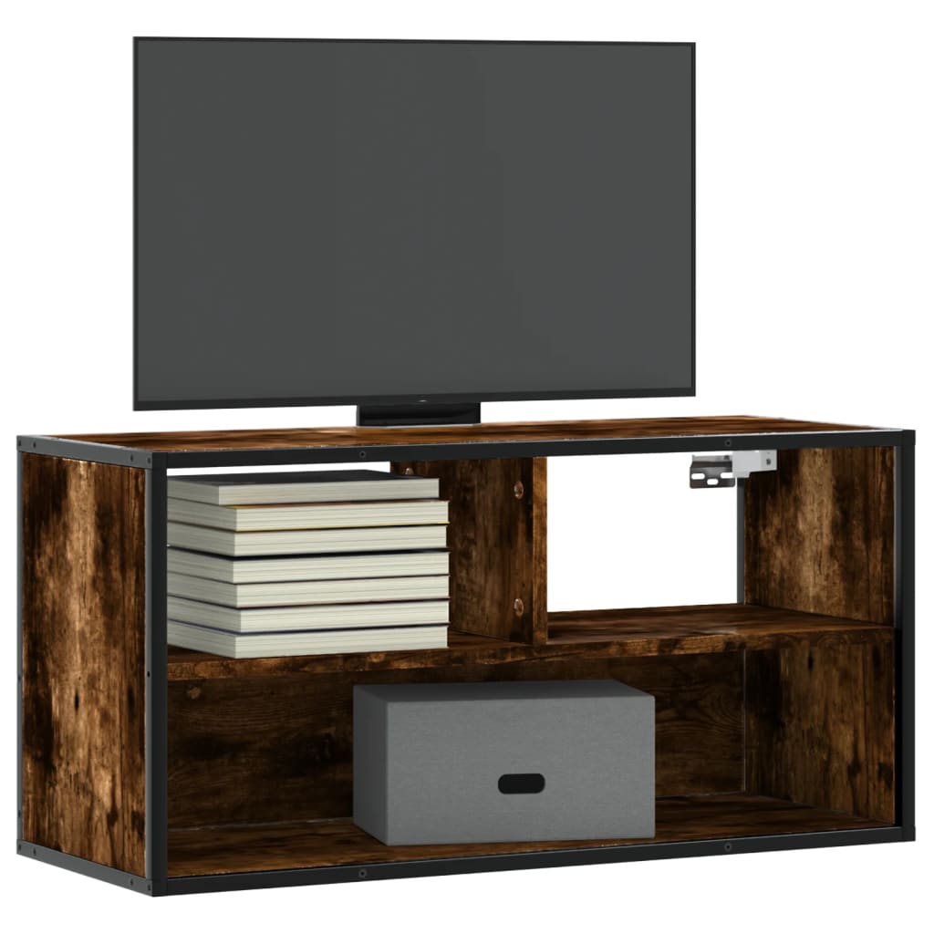 Tv Cabinet 100X31X39.5 Cm Engineered Wood And Metal