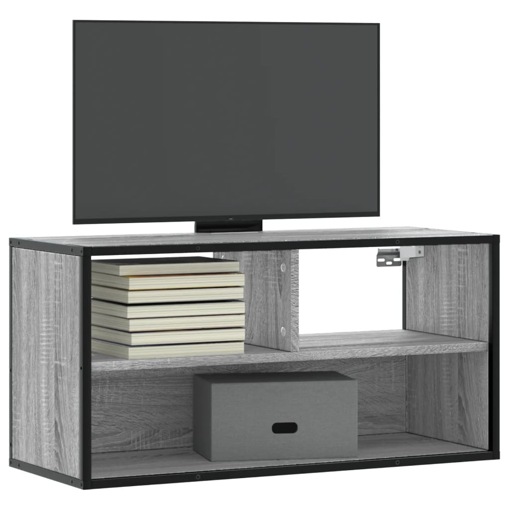 Tv Cabinet 100X31X39.5 Cm Engineered Wood And Metal
