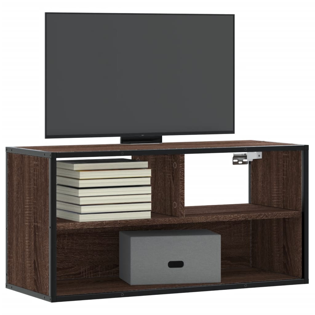 Tv Cabinet 100X31X39.5 Cm Engineered Wood And Metal
