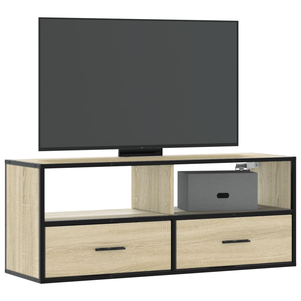 Tv Cabinet 60X31X39.5 Cm Engineered Wood And Metal