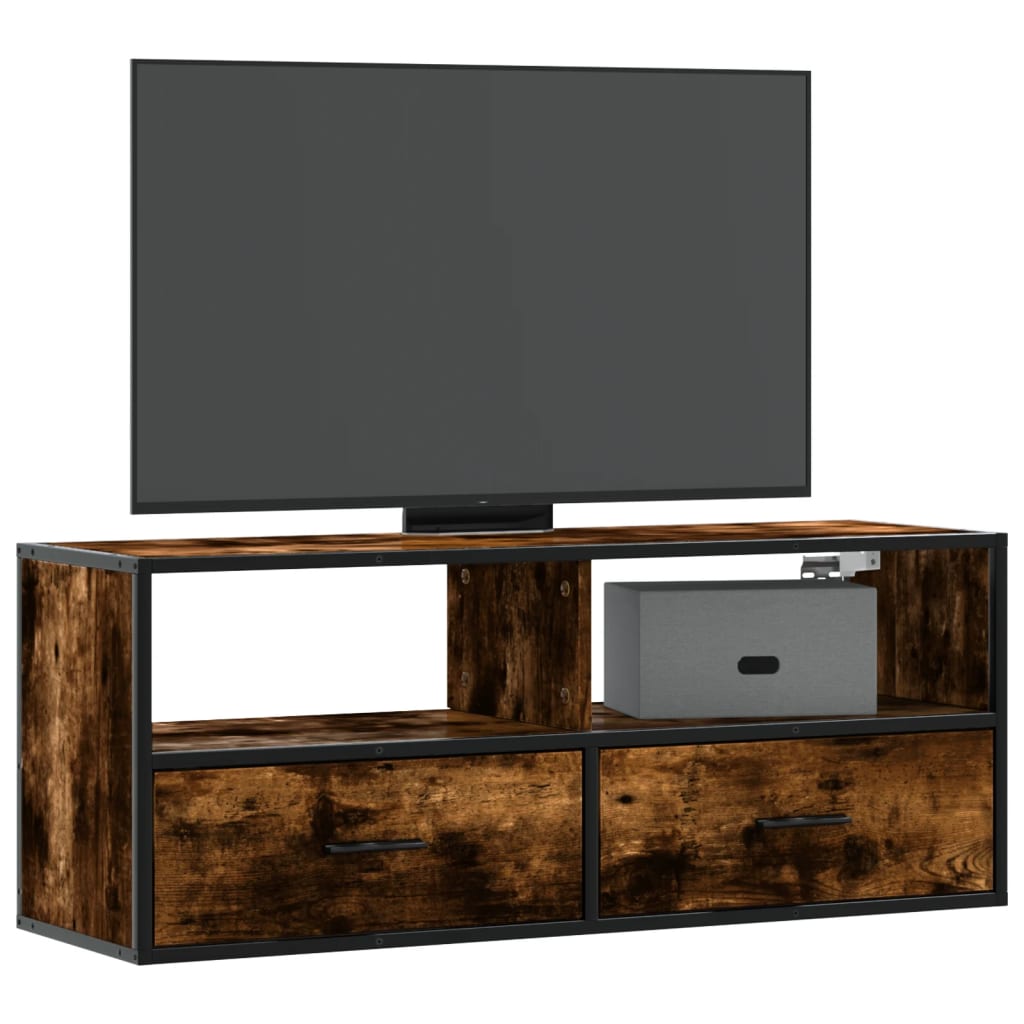 Tv Cabinet 60X31X39.5 Cm Engineered Wood And Metal