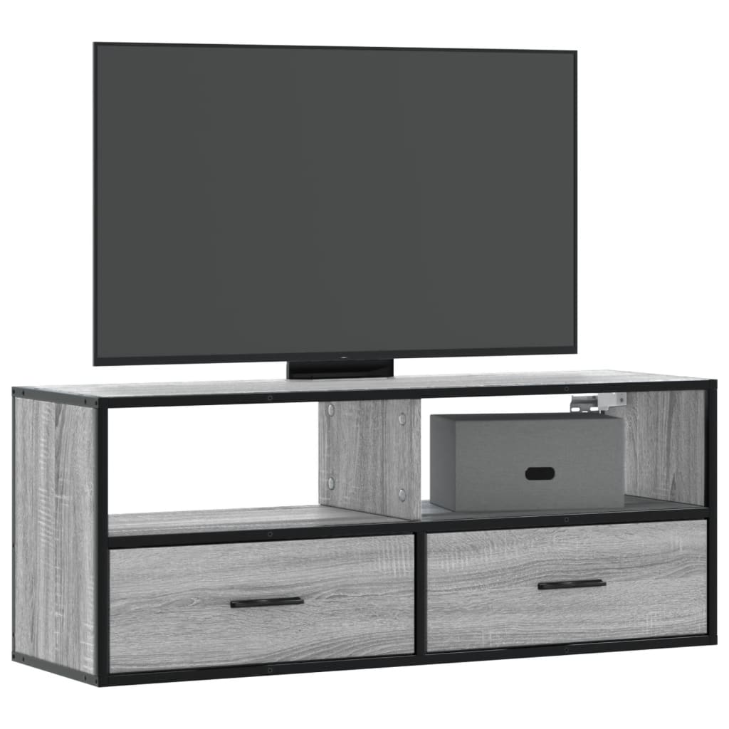 Tv Cabinet 60X31X39.5 Cm Engineered Wood And Metal