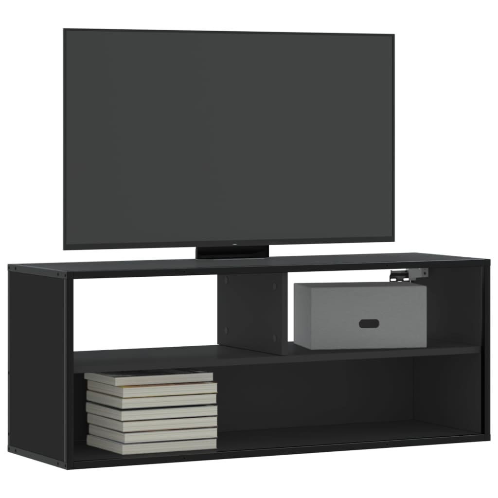 Tv Cabinet 100X31X39.5 Cm Engineered Wood And Metal