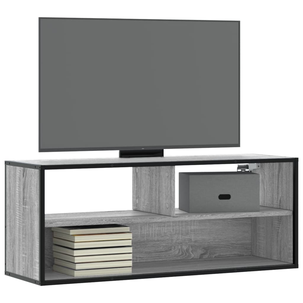 Tv Cabinet 100X31X39.5 Cm Engineered Wood And Metal