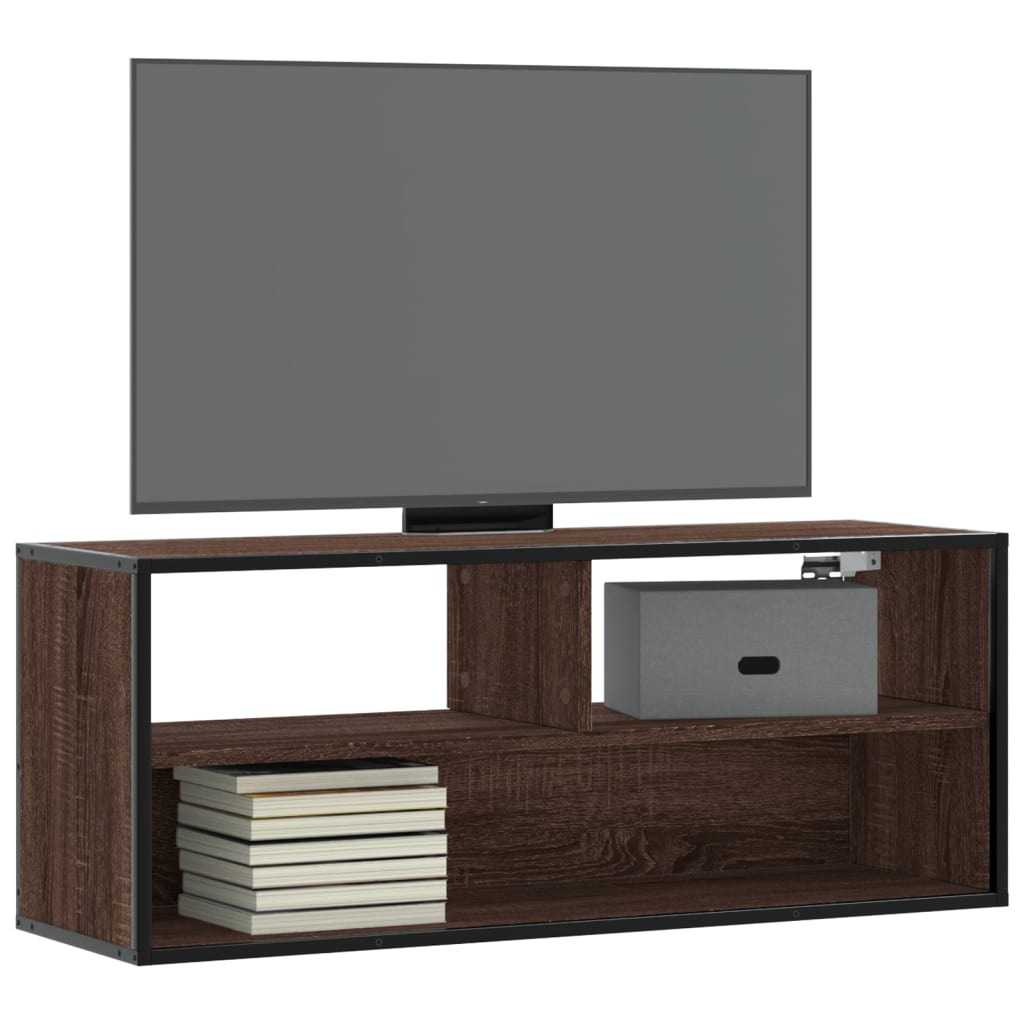 Tv Cabinet 100X31X39.5 Cm Engineered Wood And Metal