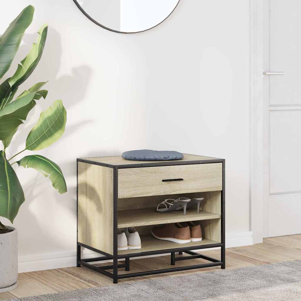 Shoe Bench 60X40X53.5 Cm Engineered Wood And Metal