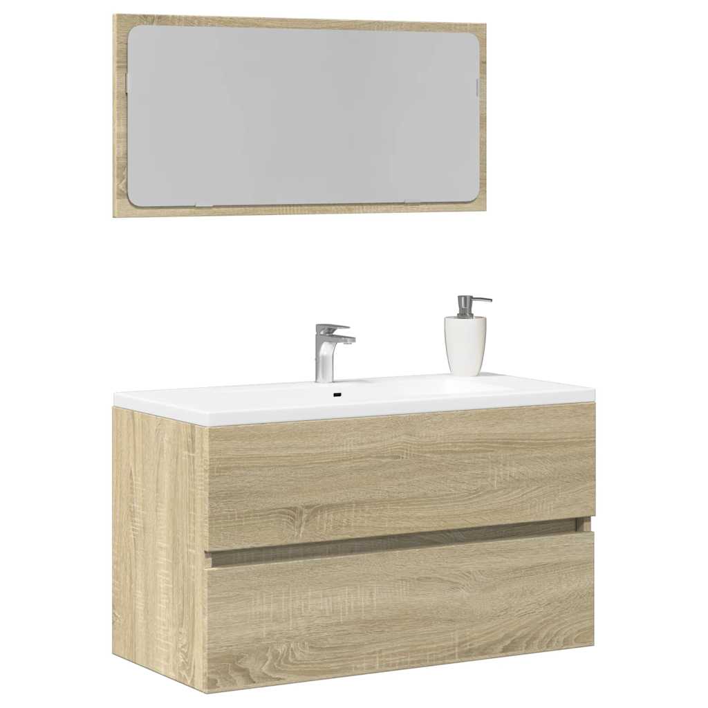 2 Piece Bathroom Furniture Set Engineered Wood