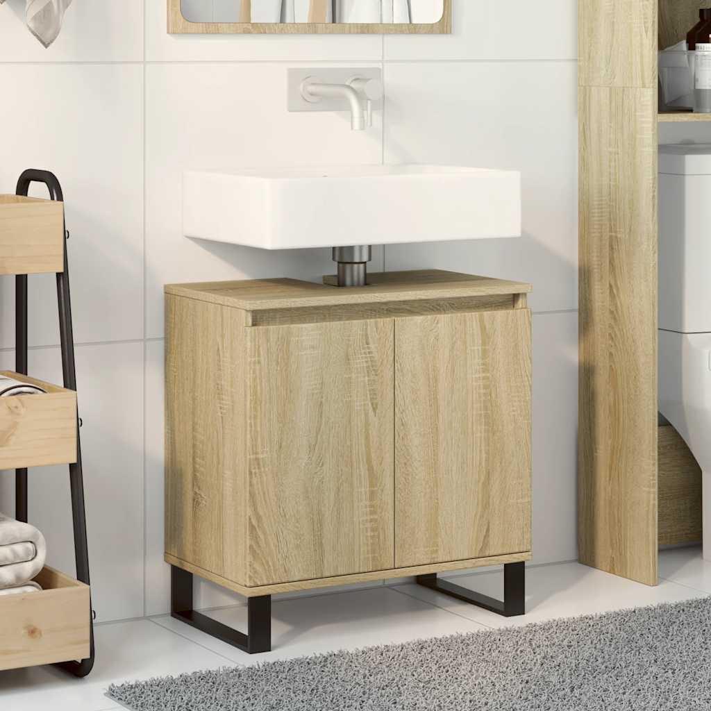 Bathroom Cabinet Sonoma Oak 58X33X60 Cm Engineered Wood