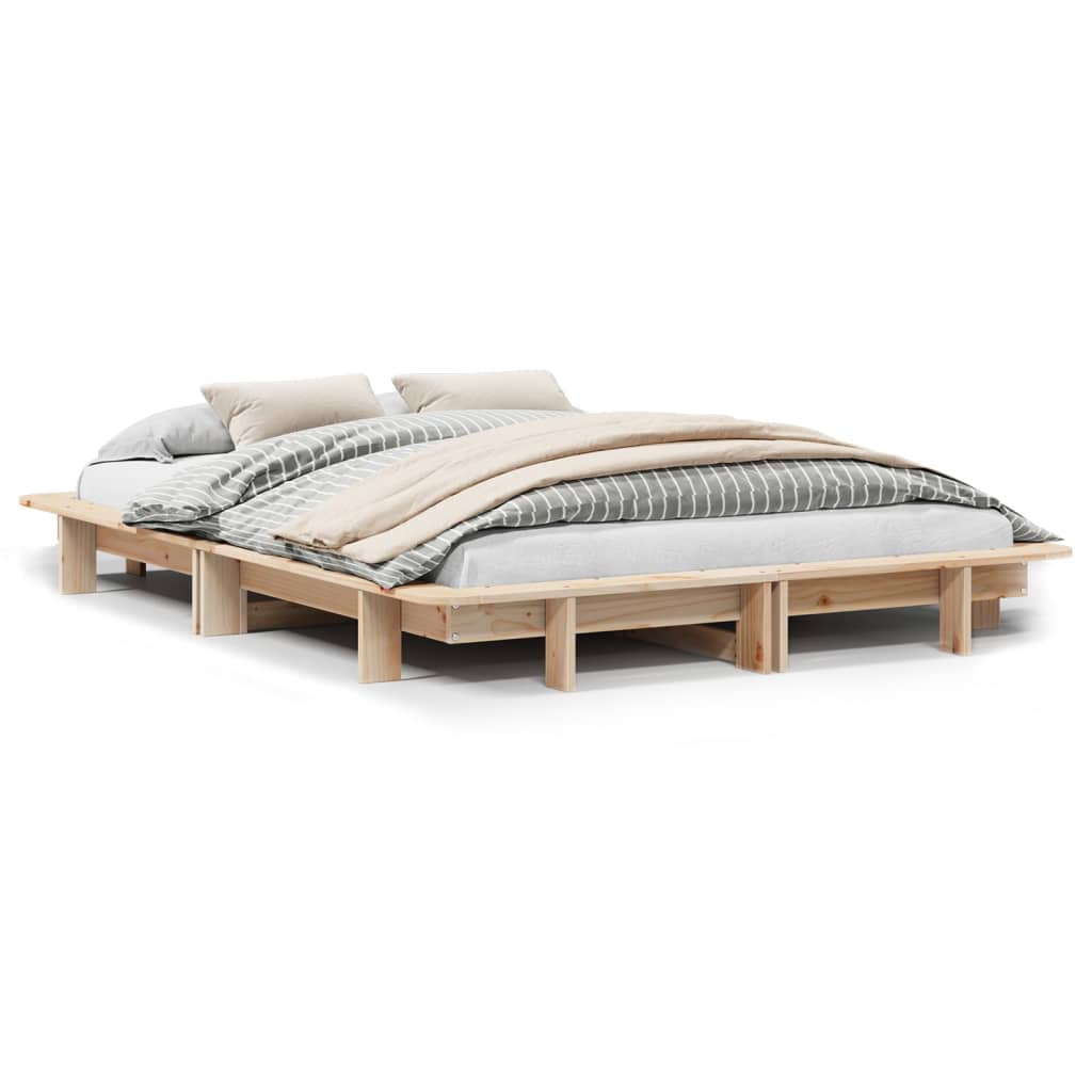 Bed Frame Without Mattress Super King Solid Wood Pine