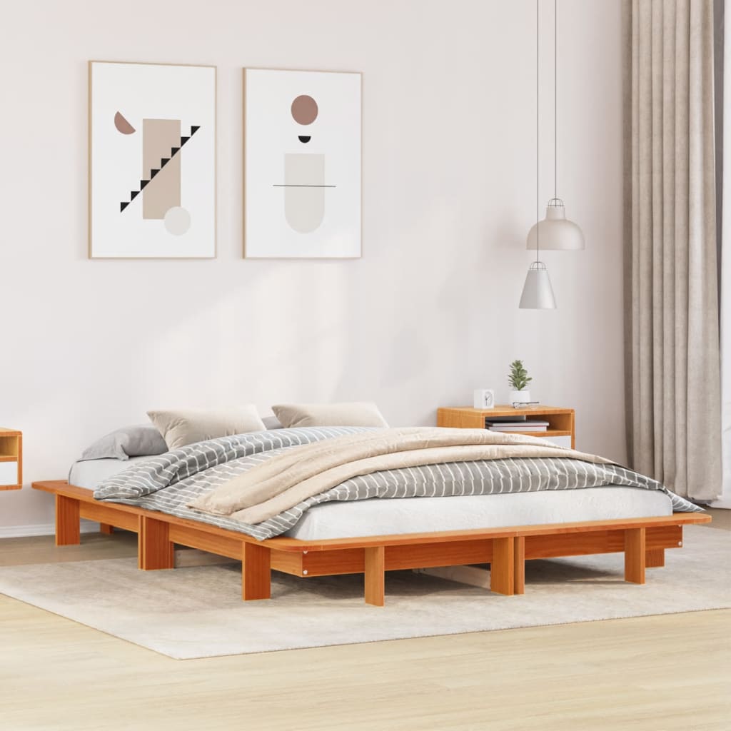 Bed Frame Without Mattress Super King Solid Wood Pine