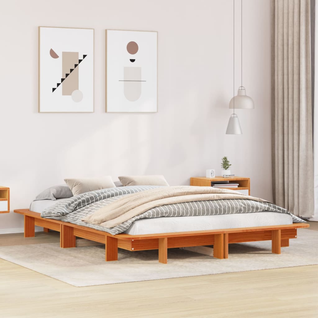 Bed Frame Without Mattress Super King Solid Wood Pine