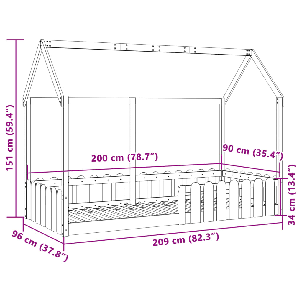 Kids' House Bed Frame Without Mattress
