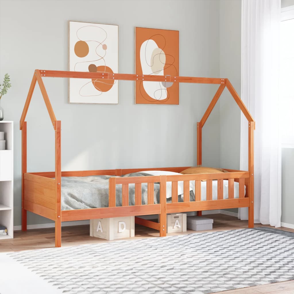 Kids' House Bed Frame Without Mattress Pine