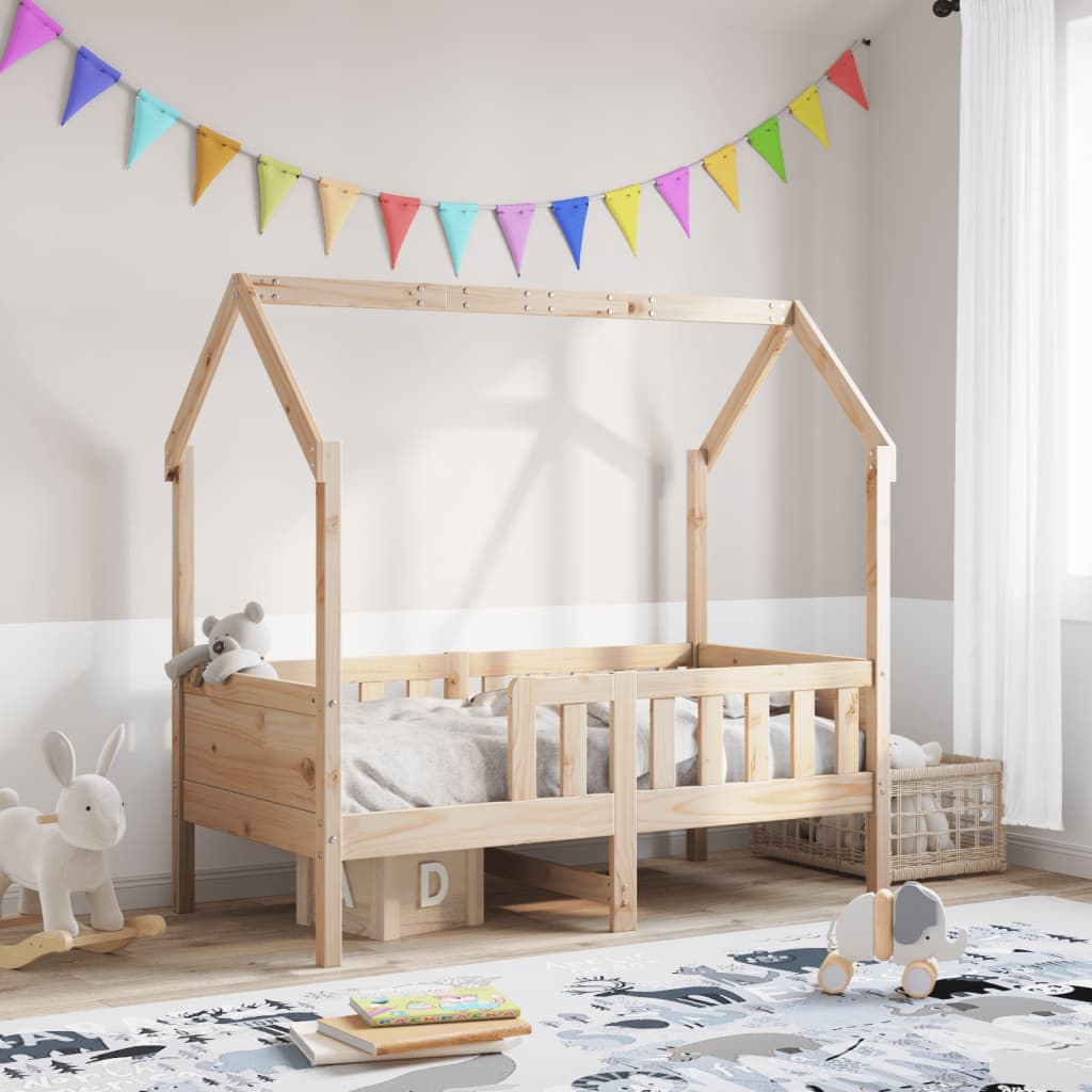 Kids' House Bed Frame Without Mattress Pine