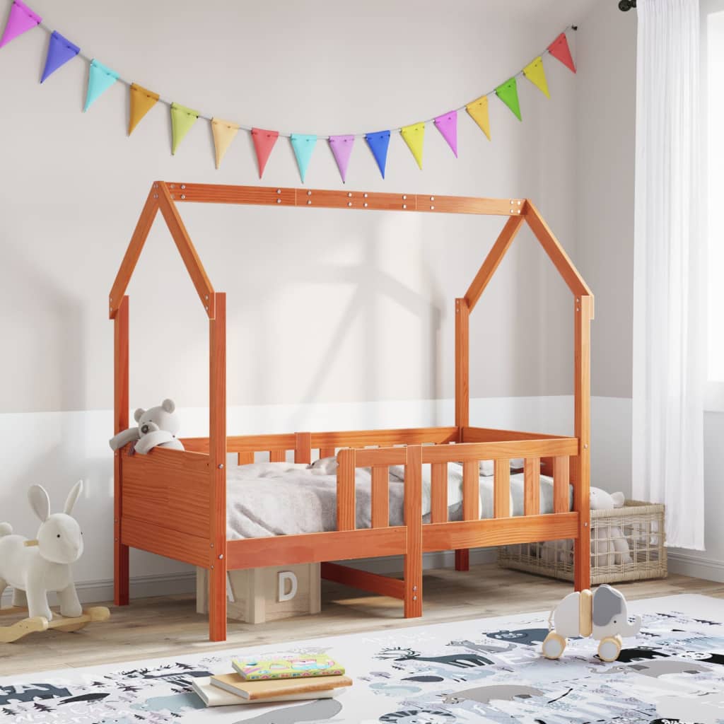 Kids' House Bed Frame Without Mattress Pine