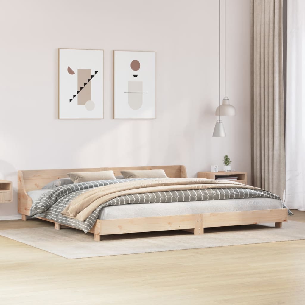 Bed Frame Without Mattress King Size Solid Wood Pine