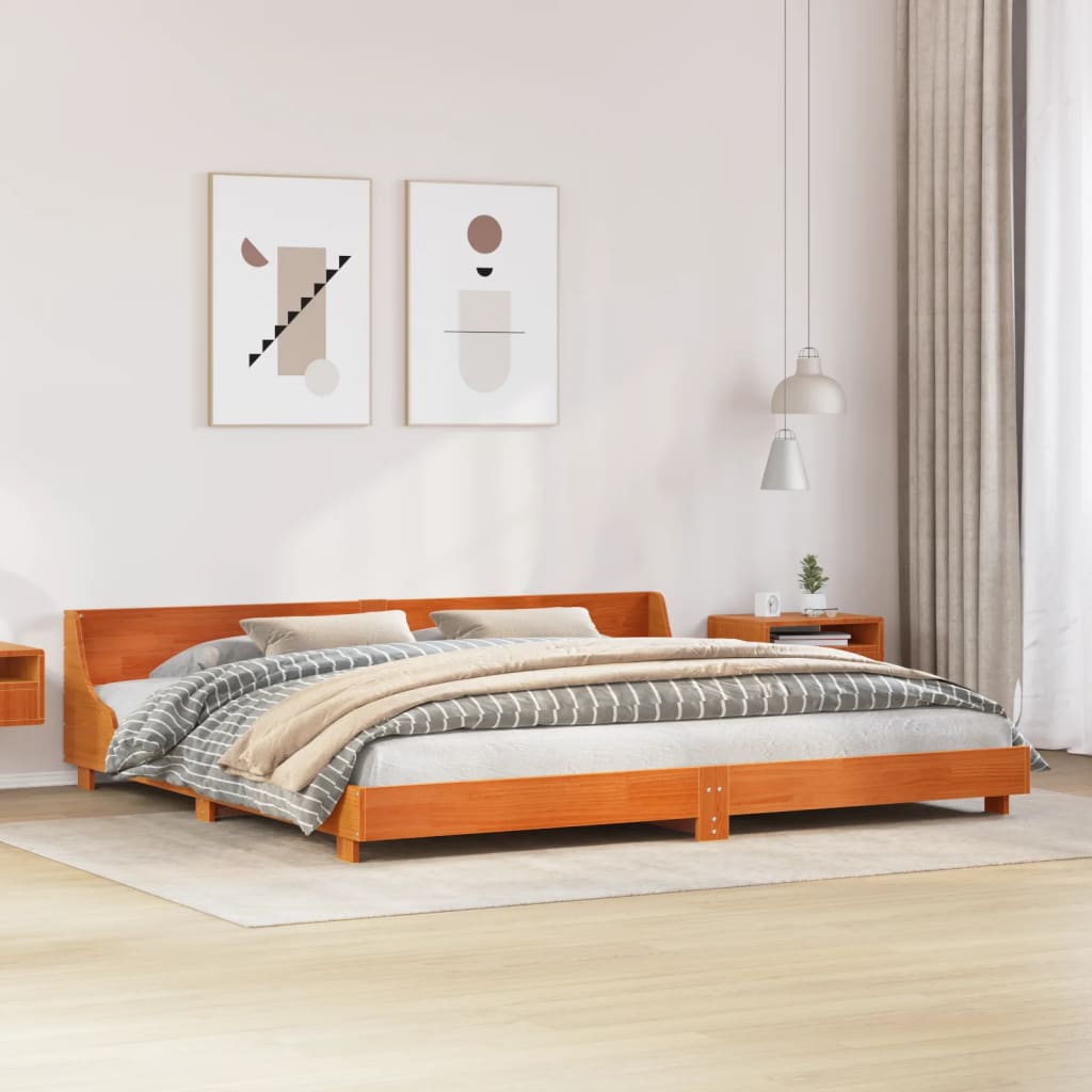 Bed Frame Without Mattress King Size Solid Wood Pine
