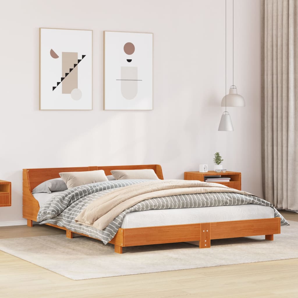 Bed Frame Without Mattress King Size Solid Wood Pine
