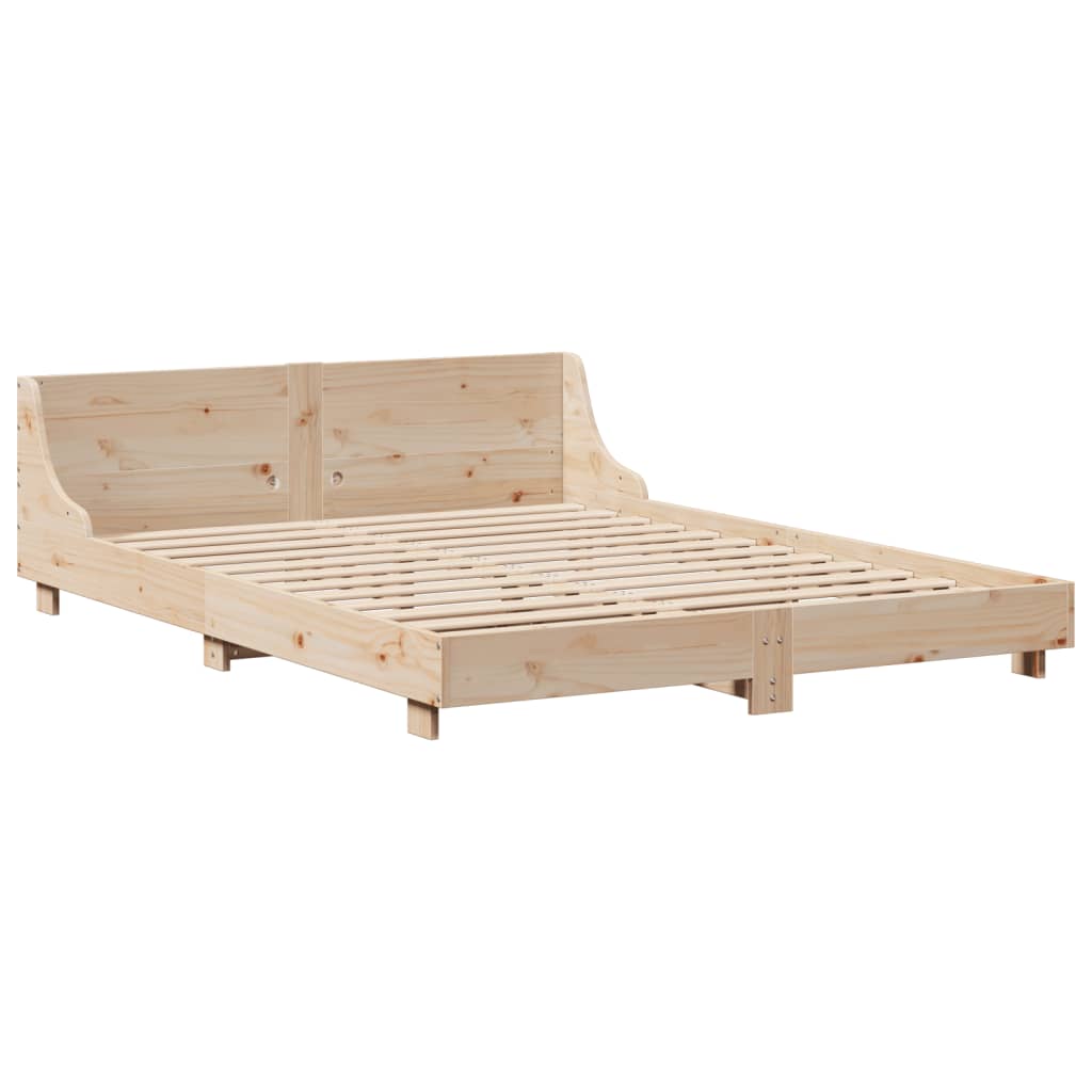 Bed Frame Without Mattress King Size Solid Wood Pine