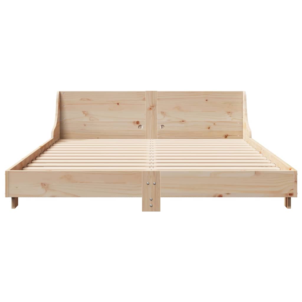 Bed Frame Without Mattress King Size Solid Wood Pine
